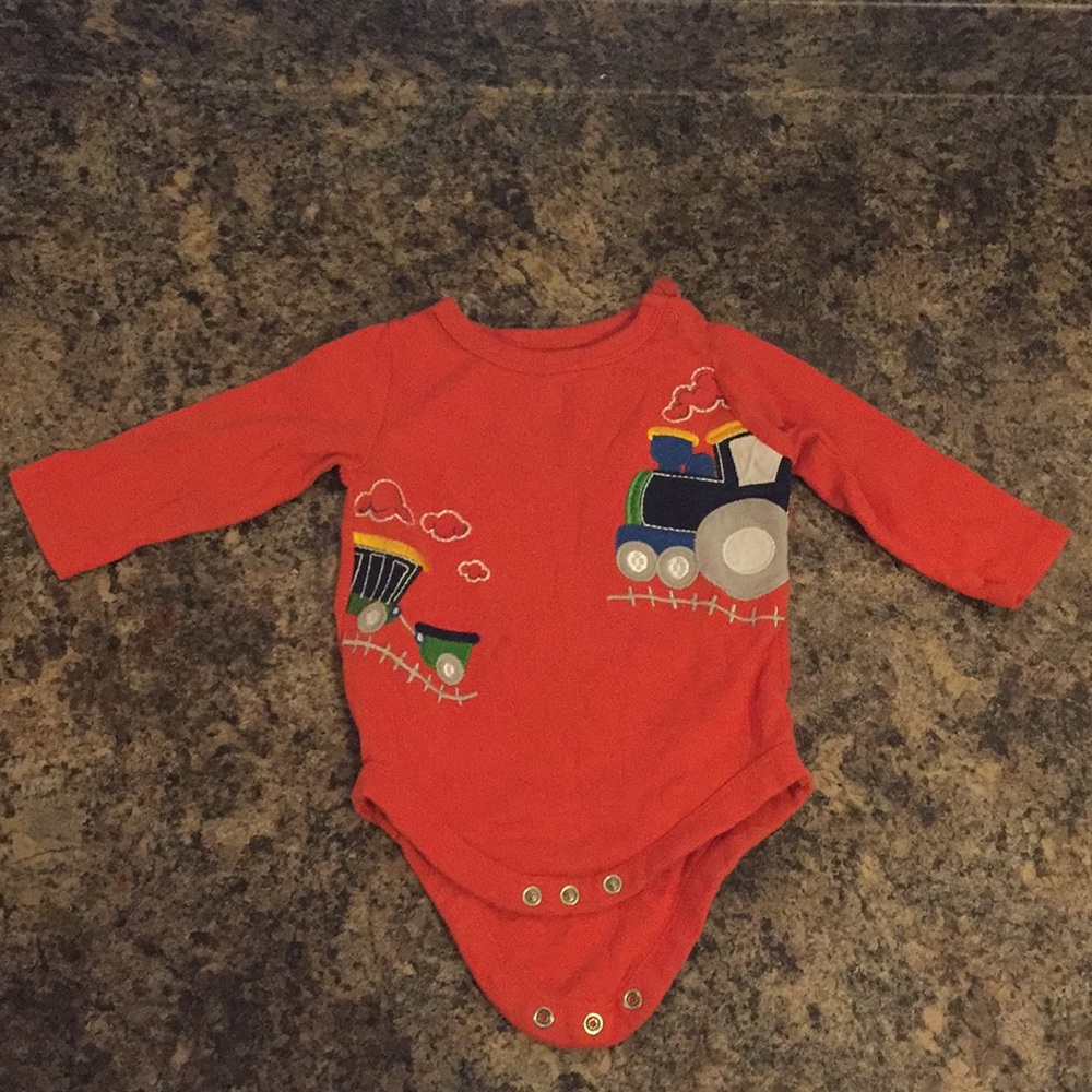 Orange Train Onesie